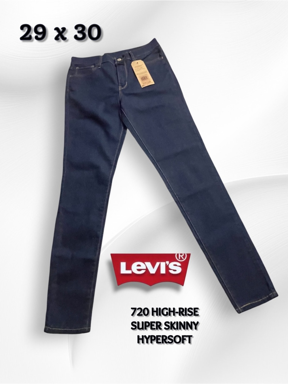 Levi's 720 High-Rise Super Skinny Jeans - HYPERSOFT Dark Indigo 29 x 30